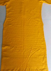 ✨ Mustard Yellow Chikankari work Cotton Kurti.