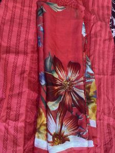 Beautiful Red Kurta with Floral Embroidery