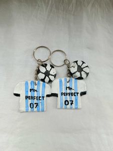 Handmade Football Jersey Keychains Combo Pack Of 2