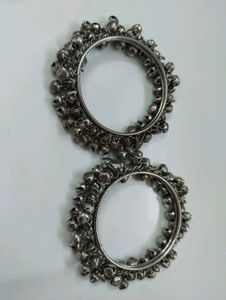 oxidized Silver bangles with Bells