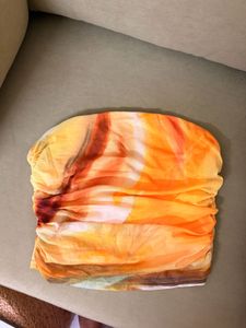 Boho Tie-Dye Strapless Tube Top