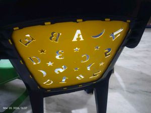 Blue Kids Chair with Alphabet Design