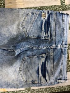 Stylish Blue Acid Wash Jeans