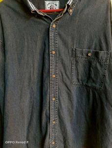 cropped boxy-fit denim shirt