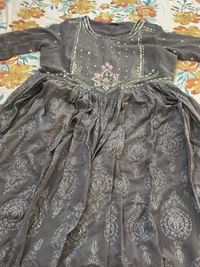 Elegant Grey Dress Material with size 12