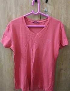 Coral V-Neck T-Shirt