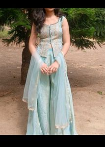 Elegant Blue Ethnic Set