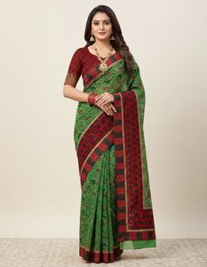 Embroidered Saree with Paisley Motifs