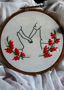Holding Hand Embroidery Design