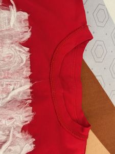 Red 'DANCE' Graphic crop top