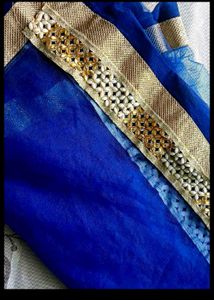 Vibrant Pink Lehenga Choli with Blue Dupatta