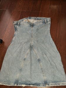 Zara original Denim Strapless Dress