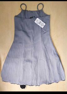 Comfy Grey Lace-Up Nightgown