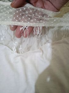 White Top With Lace Detailing , Size - 32 To 34