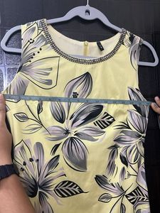 chic yellow floral party dress