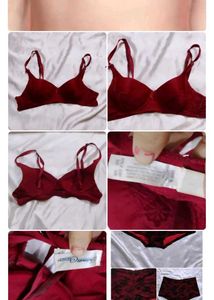 Burgundy  Bran Bra teas pis