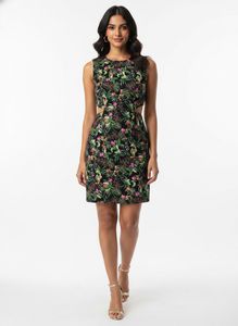 Tropical Print Cut-Out Mini Dress