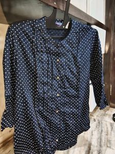 Chic Polka Dot Button-Up Blouse