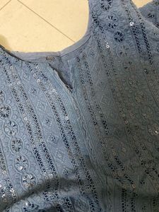 Elegant Blue Sequined Kurta