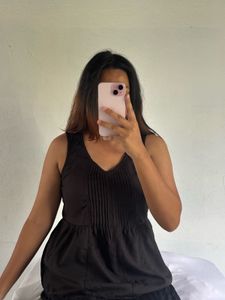 Black Lace Trim Sleeveless Top
