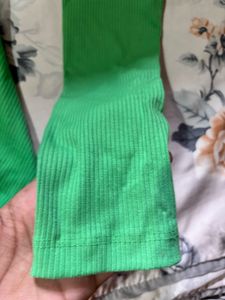 y2k green Ruched Button-Up Top