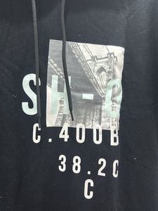 Black Graphic Hoodie Dress