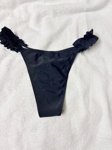 Black Bikini Bottom with Ruffles
