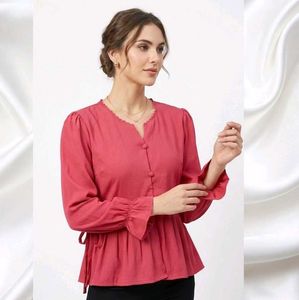 🌸Chic Pink Peplum Top🌸