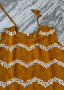 Elegant Mustard Kurta Set with Embellishments