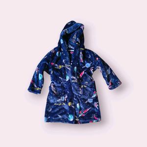 Kids Space Print Hooded Robe