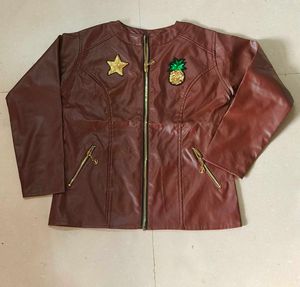 Stylish Brown Faux Leather Jacket