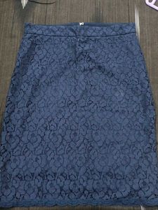 Elegant Navy Lace pencil Skirt