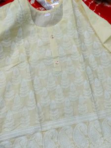 Light Yellow Chikankari Kurta