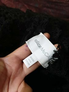 1139. Black Lace Bell Sleeve Mini Dress