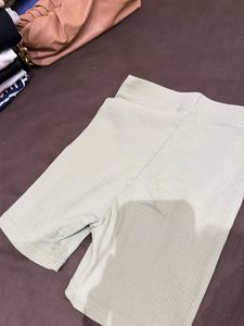 Ribbed Knit Biker Shorts
