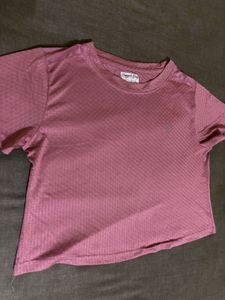 Cute Pink Textured T-Shirt