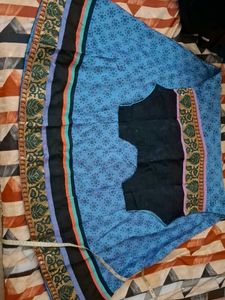 Blue Printed Anarkali Kurta