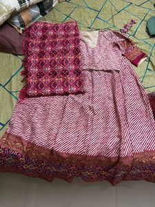 Boho Striped Ethnic lengha