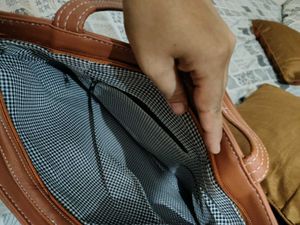 Tan Diamond Quilted Tote Bag