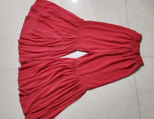 Peach Red Palazzo Pants