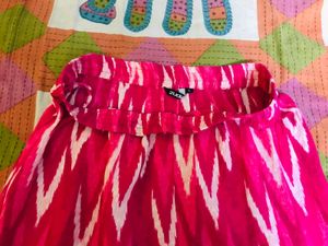 Boho Pink Ikat Tiered Zudio Skirt