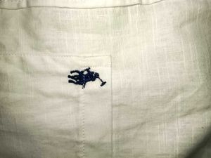 White U.S. Polo Assn Branded shirt in linen blend