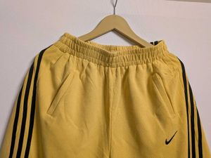 Yellow baggy Sweatpants with Black Stripes