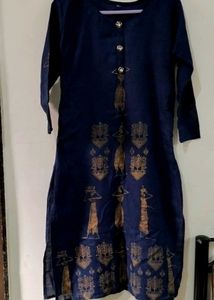 Elegant Navy Blue Printed Kurti
