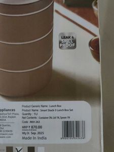 Smart Stack-3 Lunch Box  new with tag