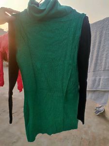 Green winter long top