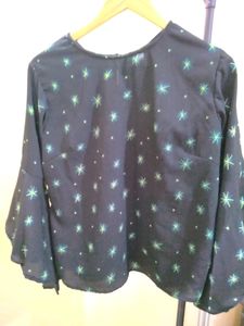 Beautiful Black Top With Print
