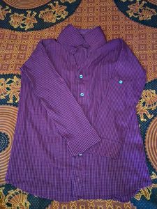 Purple Button-Up Shirt with collar