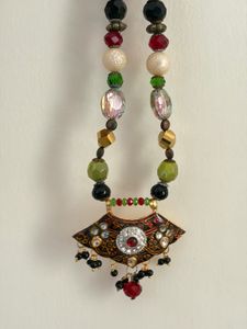 Long Beaded Necklace with Pendant