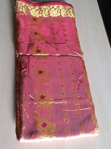 Beautiful Pink Banarasi Silk Saree